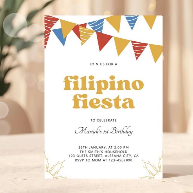 Filipinas Sun Filipino Fiesta Convite Boho (Criador carregado)