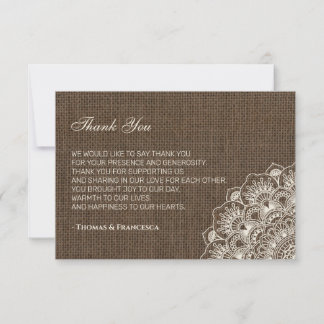 Filipiniana Lace no Cartões de agradecimentos de C