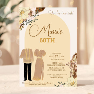 Filipiniana Tema Convite de Aniversário Filipino