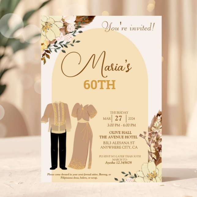 Filipiniana Tema Convite de Aniversário Filipino (Criador carregado)