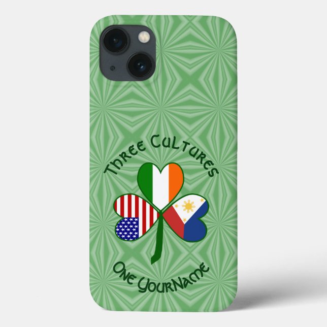Filipino Irish American Flagres Shamrock Personali (Verso)