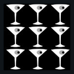 Film Noir Outro Poster Martini<br><div class="desc">Este Filme Noir Outro Poster Martini apresenta um fundo preto e a imagem em camadas de uma silhueta branca de um vidro martini. Dentro cada copo é uma azeitona cinza com um colorau preto. Esta é uma poster divertida e sofisticada para todos que desejavam ser personagem de um filme clássico....</div>
