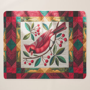 Filme de aves cardinais, manta de velo - Vermelho