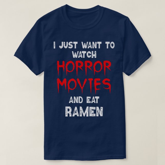 Filme Horror Camisa Engraçada Ramen Noodles Assist (Frente do Design)