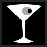 Filme Noir Martini Glass Poster<br><div class="desc">Este Filme Noir Martini Glass Poster apresenta um fundo preto e a imagem de uma silhueta branca de um vidro martini. Dentro o copo é uma cinza gloriosa com um colorau preto. Esta é uma poster divertida para todos que desejavam ser personagem de um filme clássico. Shaken não mexido, por...</div>