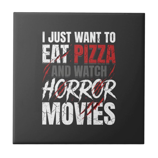 Filmes de Terror de Pizza Design de Halloween_1 (Frente)