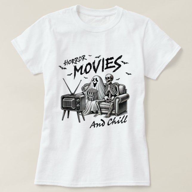 Filmes de terror e Design de camiseta do Halloween (Frente do Design)