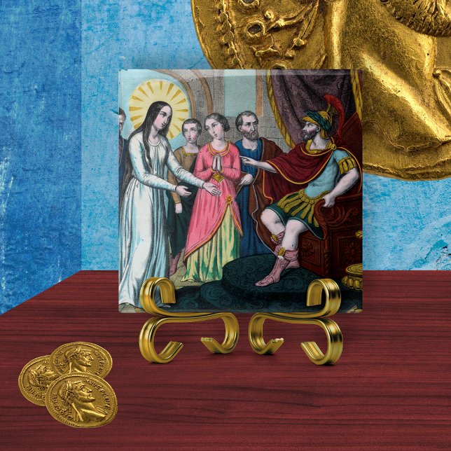 Filomena é julgada antes do Imperador Diocletiano (Criador carregado)