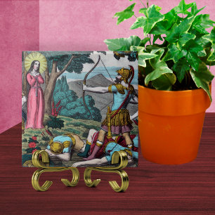 Filomena sendo picada com setas