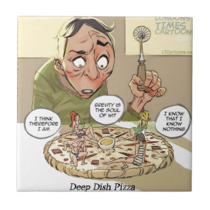 Filosofia Engraçada da Pizza de Dish Profundo