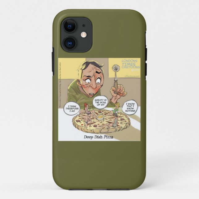 Filosofia Engraçada da Pizza Deep Dish Capinha par (Verso)