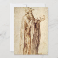 Filósofo grego com crânio humano por Michelangelo