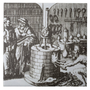 Filósofos Hermetic e um alquimista, 'do musa