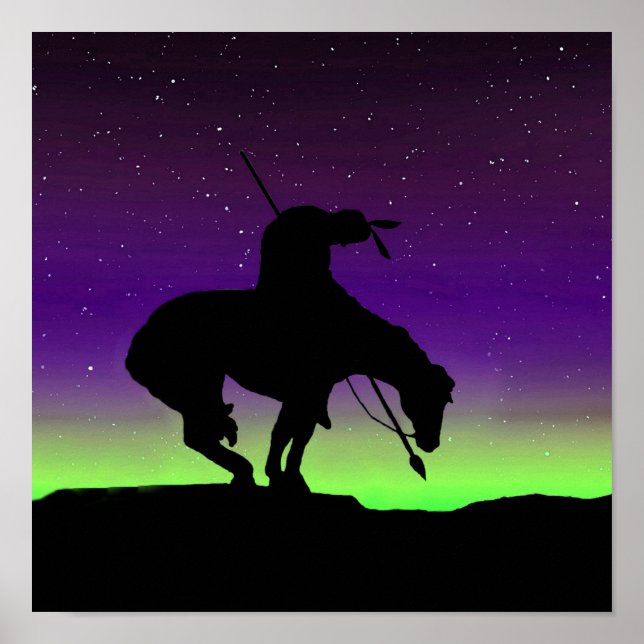 Fim da trilha Sihouette com Poster do céu noturno (Frente)