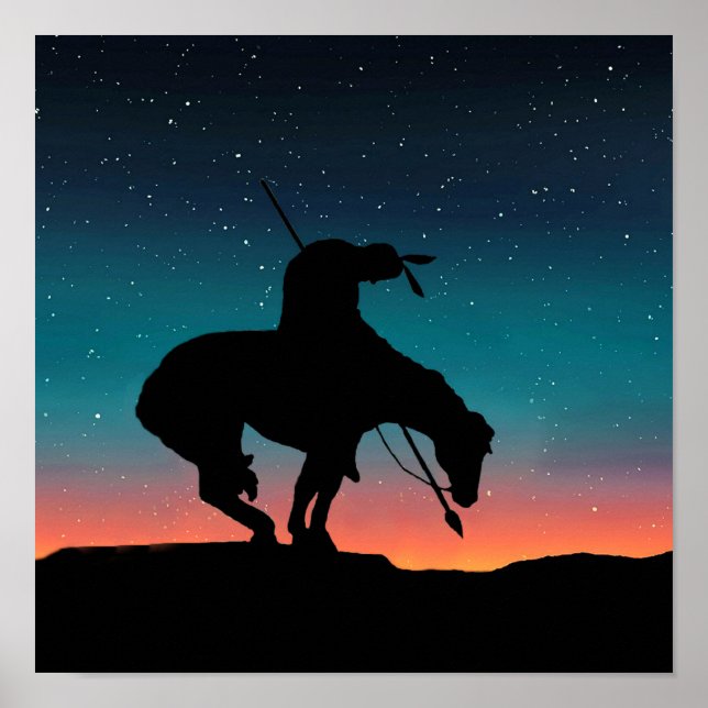 Fim da trilha Sihouette com Poster do céu noturno (Frente)