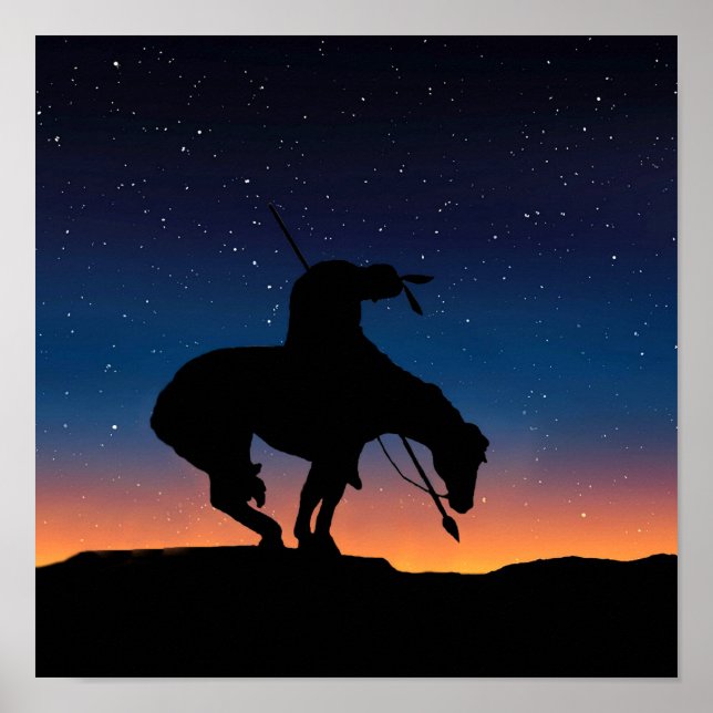 Fim da trilha Sihouette com Poster do céu noturno (Frente)