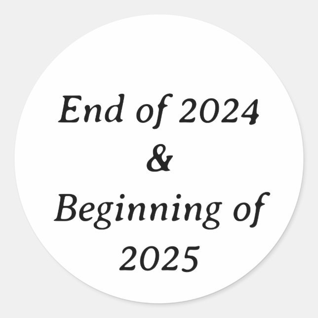 Fim de 24 e início de 25 adesivos redondos clássic (Frente)