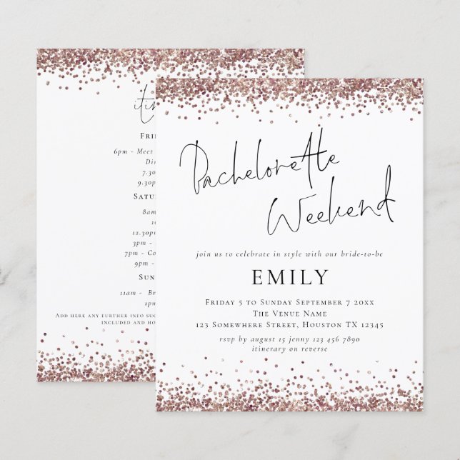 Fim de Semana de Bachelorette de Literatura Dourad (Frente/Verso)