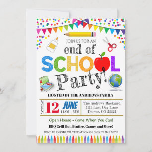 Fim do Convite de festas escolar