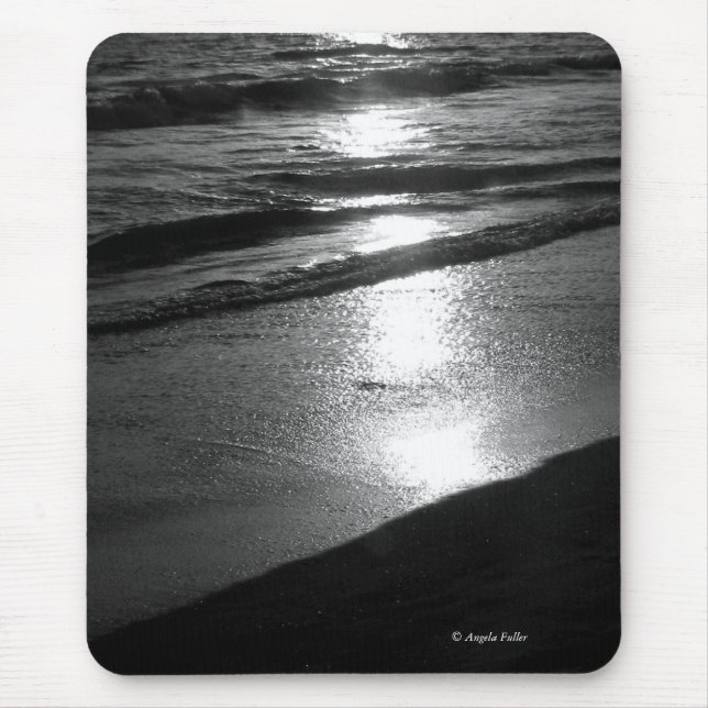 Fim do Dia na Praia dos Cães B/W Mousepad (Frente)