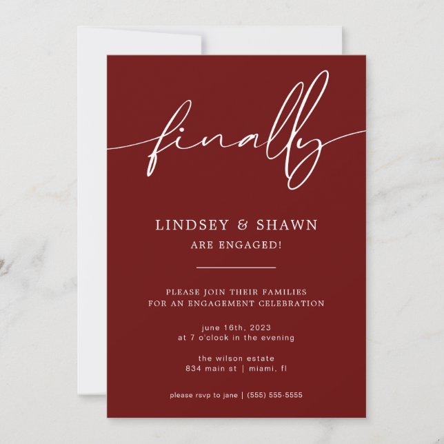 Finalmente Anúncio de Noivado de Casamento e Convi (Frente)