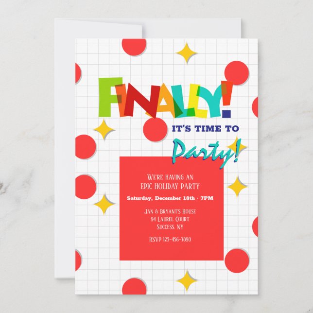 Finalmente É Hora de Ir à Festa Convite (Frente)