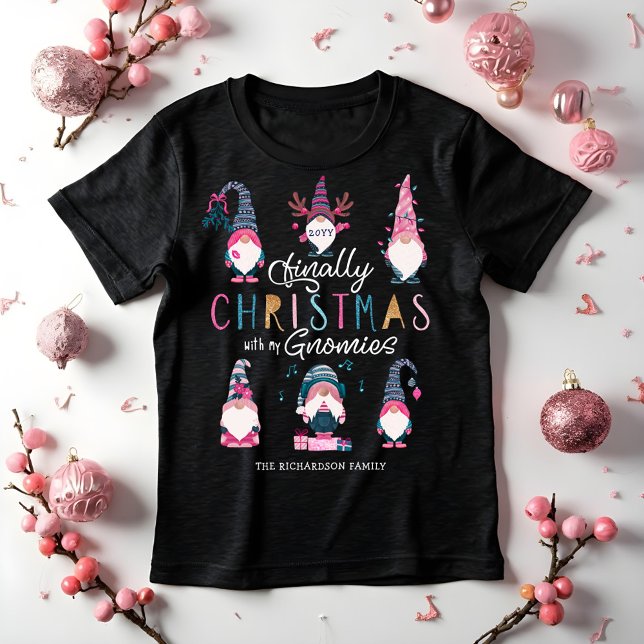 Finalmente Natal Com Meus Gnomos Engraçados (Finally Christmas With My Gnomies Funny Gnomes Tri-Blend Shirt)