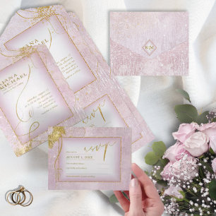 Fine Lines Dourado Abstrato Wedding V3 Mauve ID867