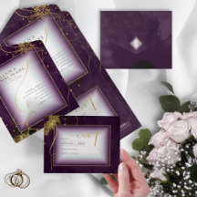 Fine Lines Dourado Abstrato Wedding V3 Plum ID867