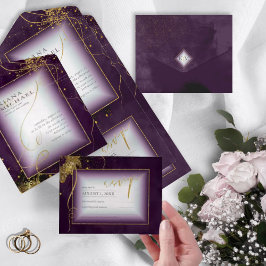 Fine Lines Dourado Abstrato Wedding V3 Plum ID867