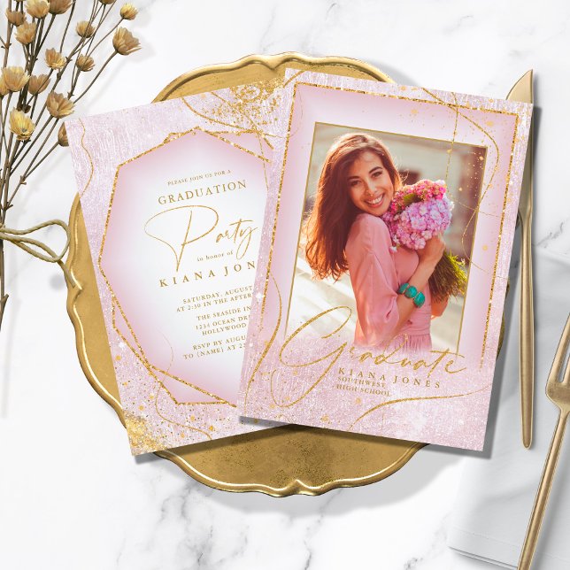 Fine Lines Gold Abstract Graduation Mauve ID907 (Criador carregado)