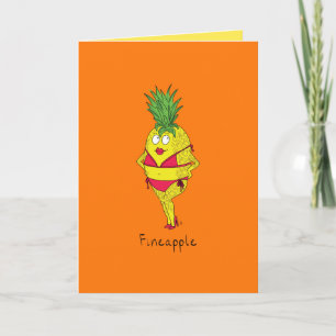 Fineapple - cartão engraçado do biquini do abaca