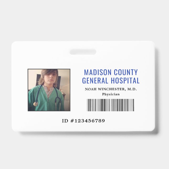 Finja o crachá do doutor IDENTIFICAÇÃO do jogo (Frente)