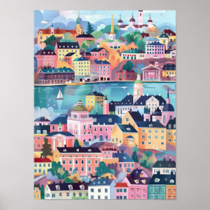 Finlândia Impressão Finlândia Ilustração Viagem He