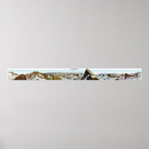 FINSTERAARHORN Alpes suíços Panorama 360° Poster