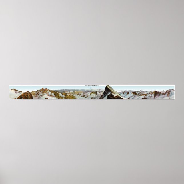 FINSTERAARHORN Alpes suíços Panorama 360° Poster (Frente)