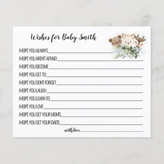 Fios para o cartão de Chá de fraldas dos animais d (Frente)