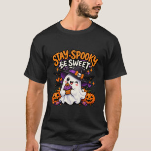 Fique Assustador Seja Doce Camiseta de Halloween d