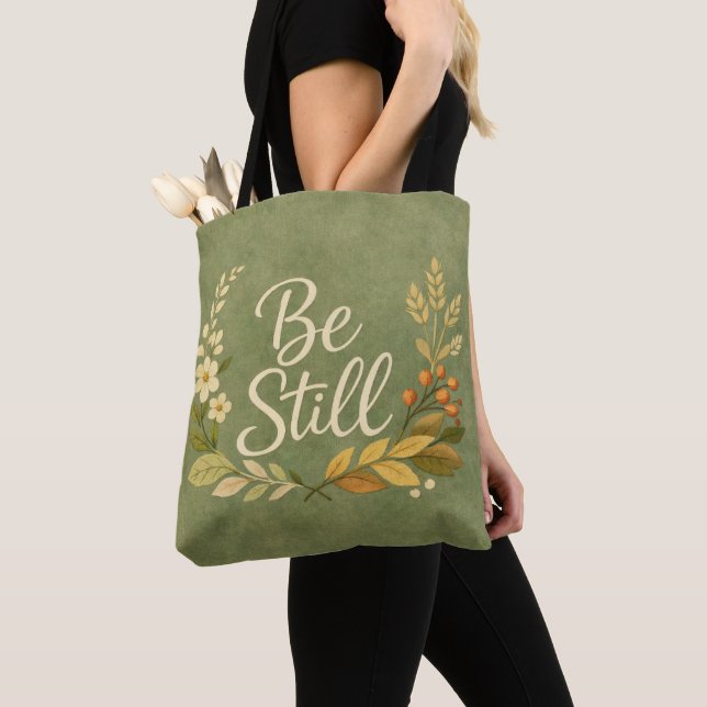 Fique Calmo - Bolsa Tote Floral (Close Up)