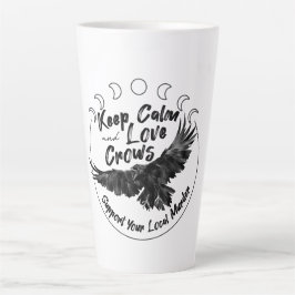 Fique calmo e ame corvos, caneca latina