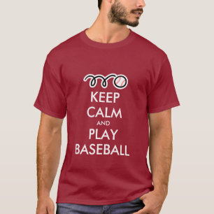 Fique calmo e jogue camiseta de beisebol
