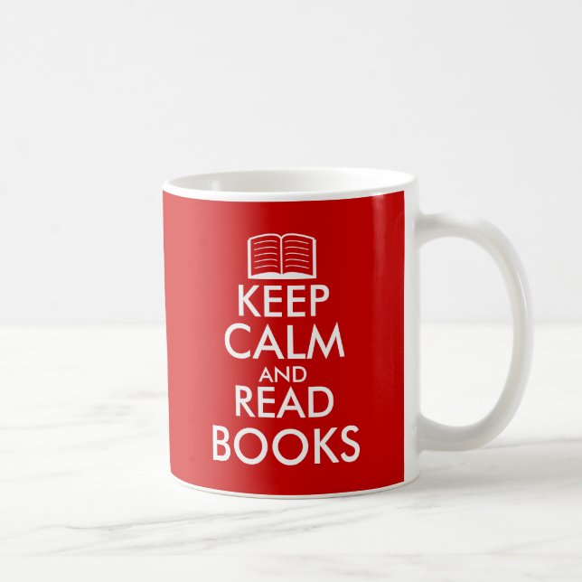 Fique calmo e leia livros caneca de café (Direita)