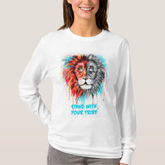 Fique com a camiseta de manga longa das mulheres d