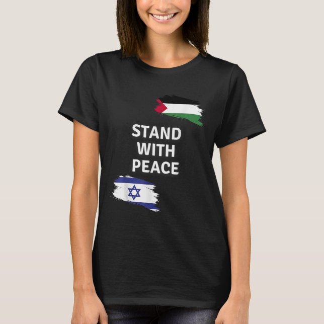 Fique Com A Paz. Camisa Palestina de Israel. Diga  (Frente)