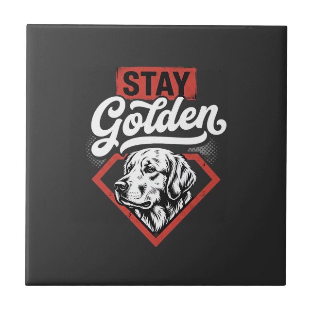 Fique Dourado Retriever Dourado Retrô Cachorro (Frente)