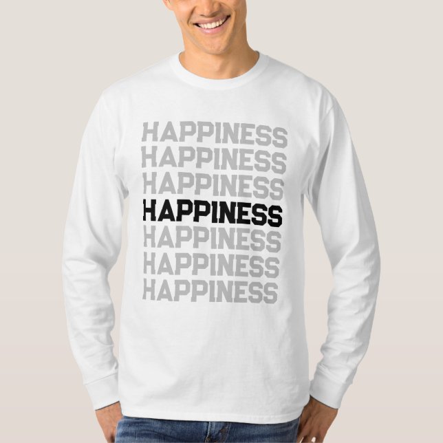 Fique Elegante com a Camiseta Manga Longa Happines (Frente)