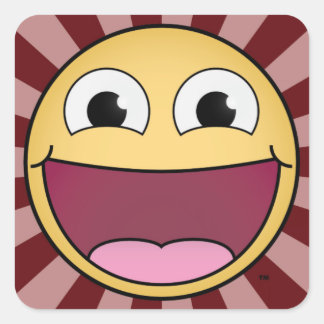 Fique Feliz! Adesivos Quadrados Vermelhos