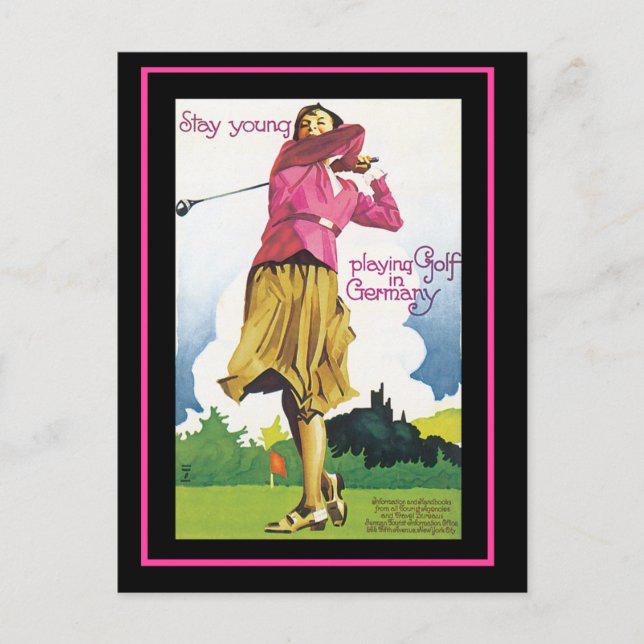 Fique Jovem! Cartão postal para jogar golfe na Ale (Frente)