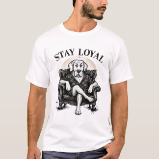Fique Leal Camiseta de Rua Ilustração de Cão Legal
