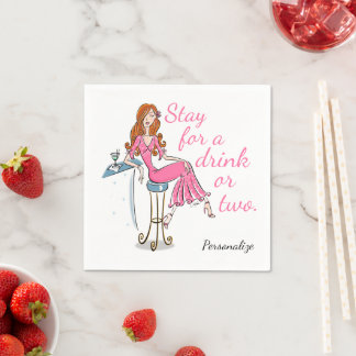 Fique para beber ou dois guardanapos personalizado